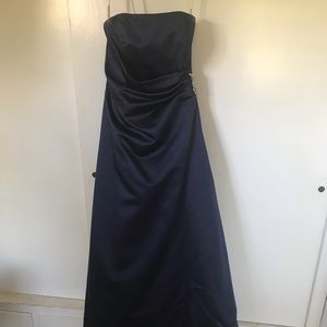 Satin navy gown